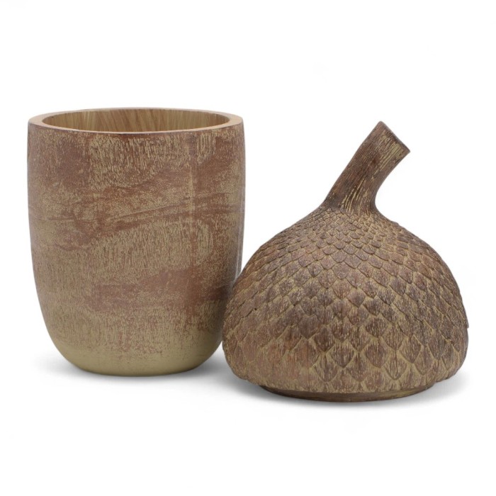 CONTENITORE GHIANDA IN RESINA BROWN 29CM